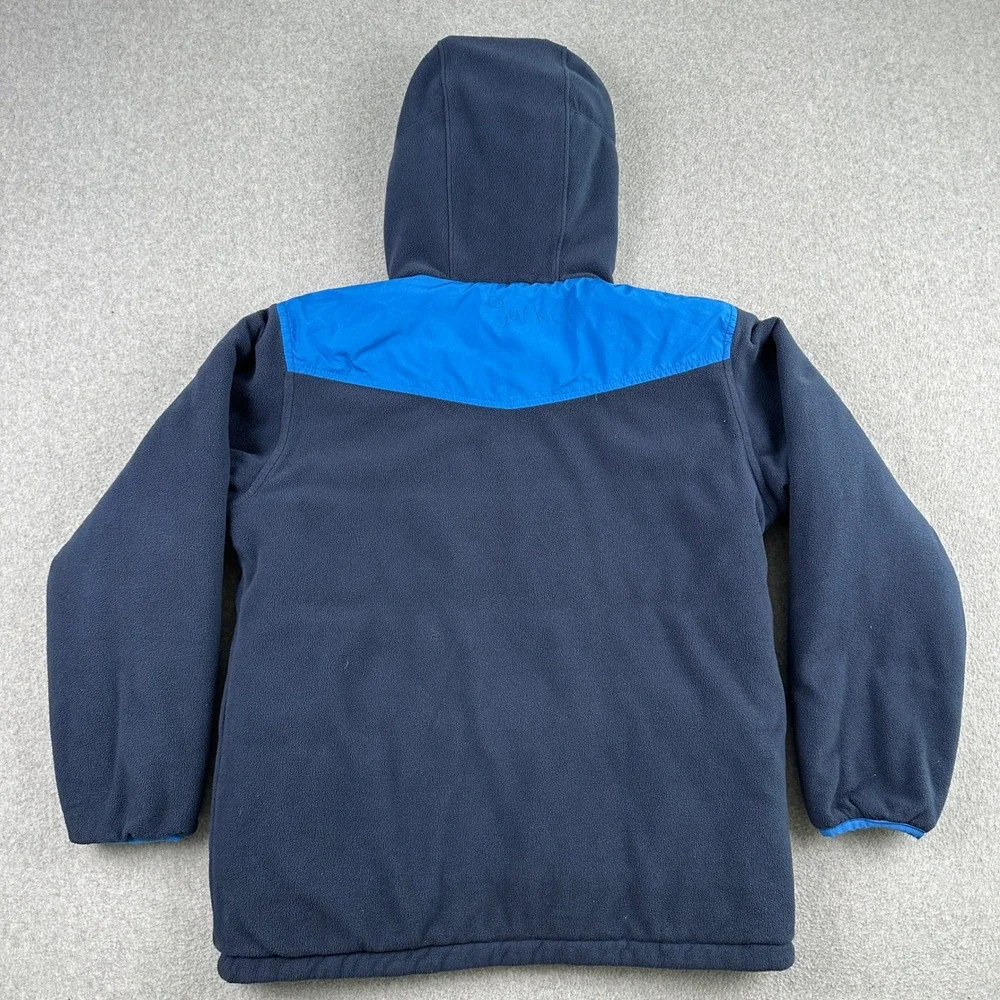 The North Face Jacket Boys L Blue Denali Fleece Full Zip Hooded Outdoor‎ Coat